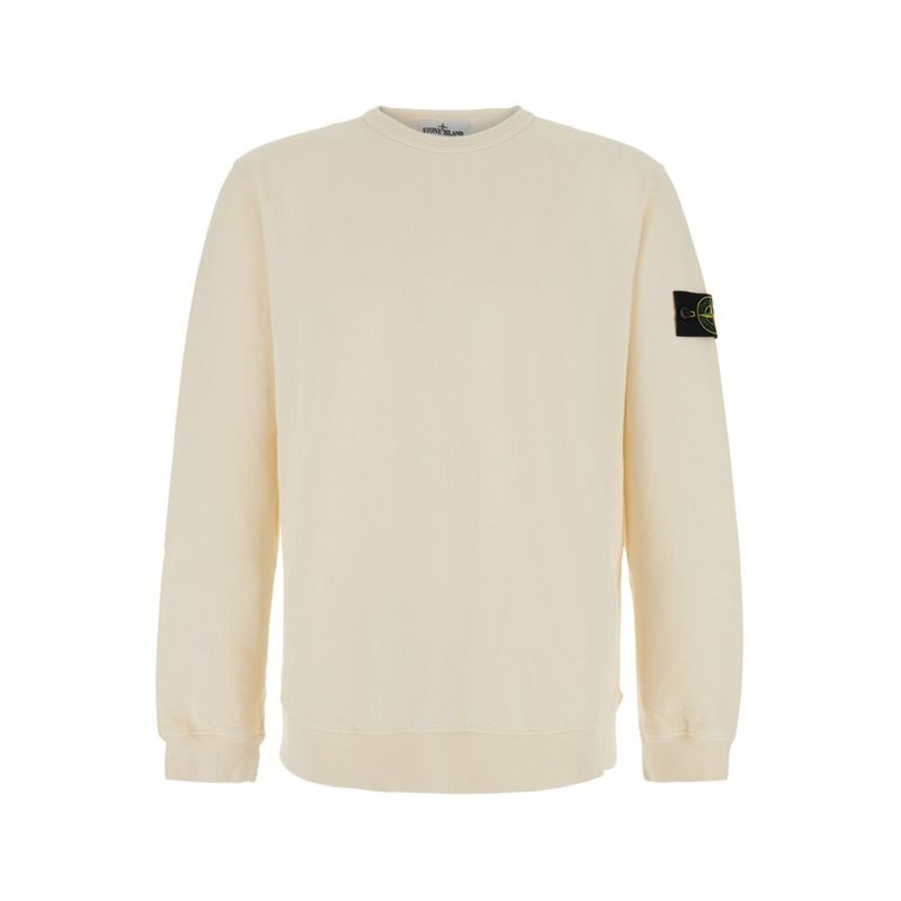 Stone Island Men Hoodie In Organic Cotton With Logo Details White Men